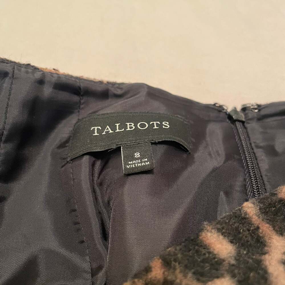 Talbots Leopard Faux Mohair Wool Pencil Skirt - Size 8 - Picture 3 of 5